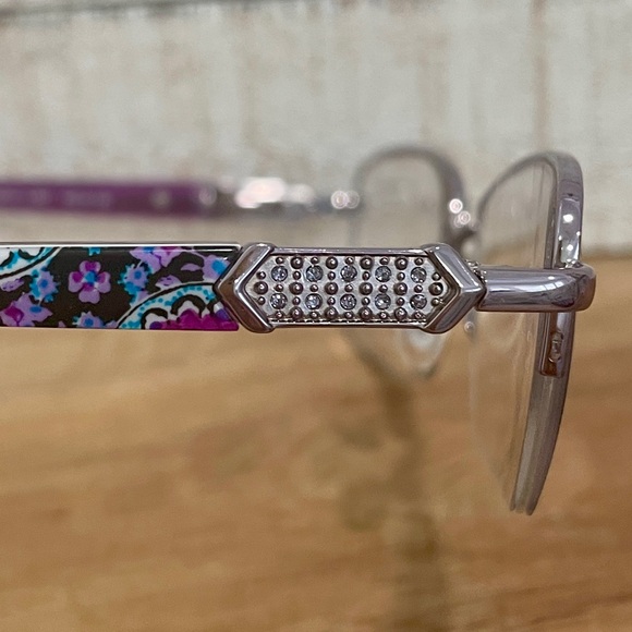 VERA BRADLEY Eva Lilac Medallion Rectangle Purple Bling FRAMES & Case 50-17-135 - Picture 4 of 15